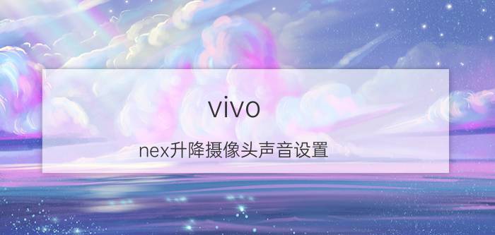 vivo nex升降摄像头声音设置